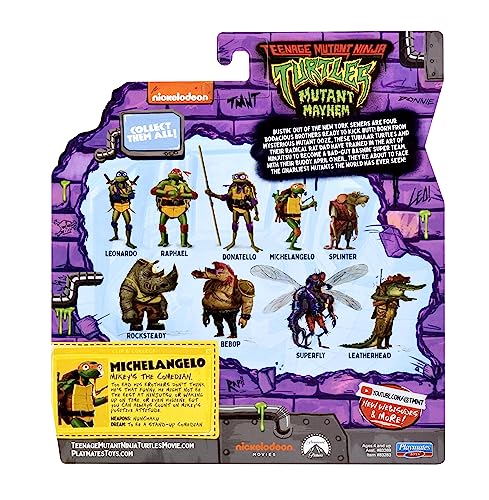 Teenage Mutant Ninja Turtles: Mutant Mayhem 4.25” Michelangelo Basic Action  Figure by Playmates Toys