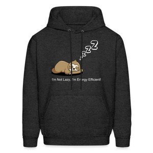 Sleepy Time Sloth Men's Hoodie | I'm Not Lazy, I'm Energy Efficient! - charcoal grey