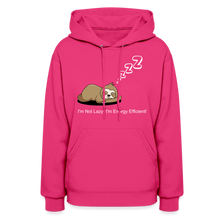 Sleepy Time Sloth Women's Hoodie | I'm Not Lazy, I'm Energy Efficient! - fuchsia