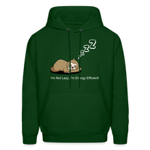 Sleepy Time Sloth Men's Hoodie | I'm Not Lazy, I'm Energy Efficient! - forest green