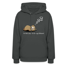 Sleepy Time Sloth Women's Hoodie | I'm Not Lazy, I'm Energy Efficient! - asphalt