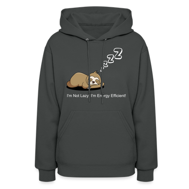 Sleepy Time Sloth Women's Hoodie | I'm Not Lazy, I'm Energy Efficient! - asphalt