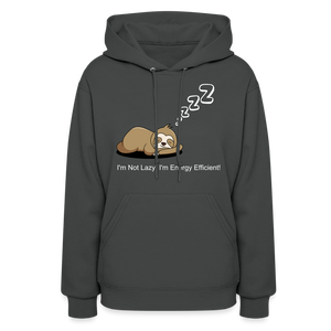 Sleepy Time Sloth Women's Hoodie | I'm Not Lazy, I'm Energy Efficient! - asphalt