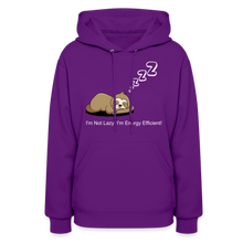 Sleepy Time Sloth Women's Hoodie | I'm Not Lazy, I'm Energy Efficient! - purple