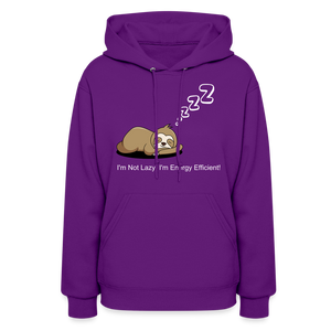 Sleepy Time Sloth Women's Hoodie | I'm Not Lazy, I'm Energy Efficient! - purple