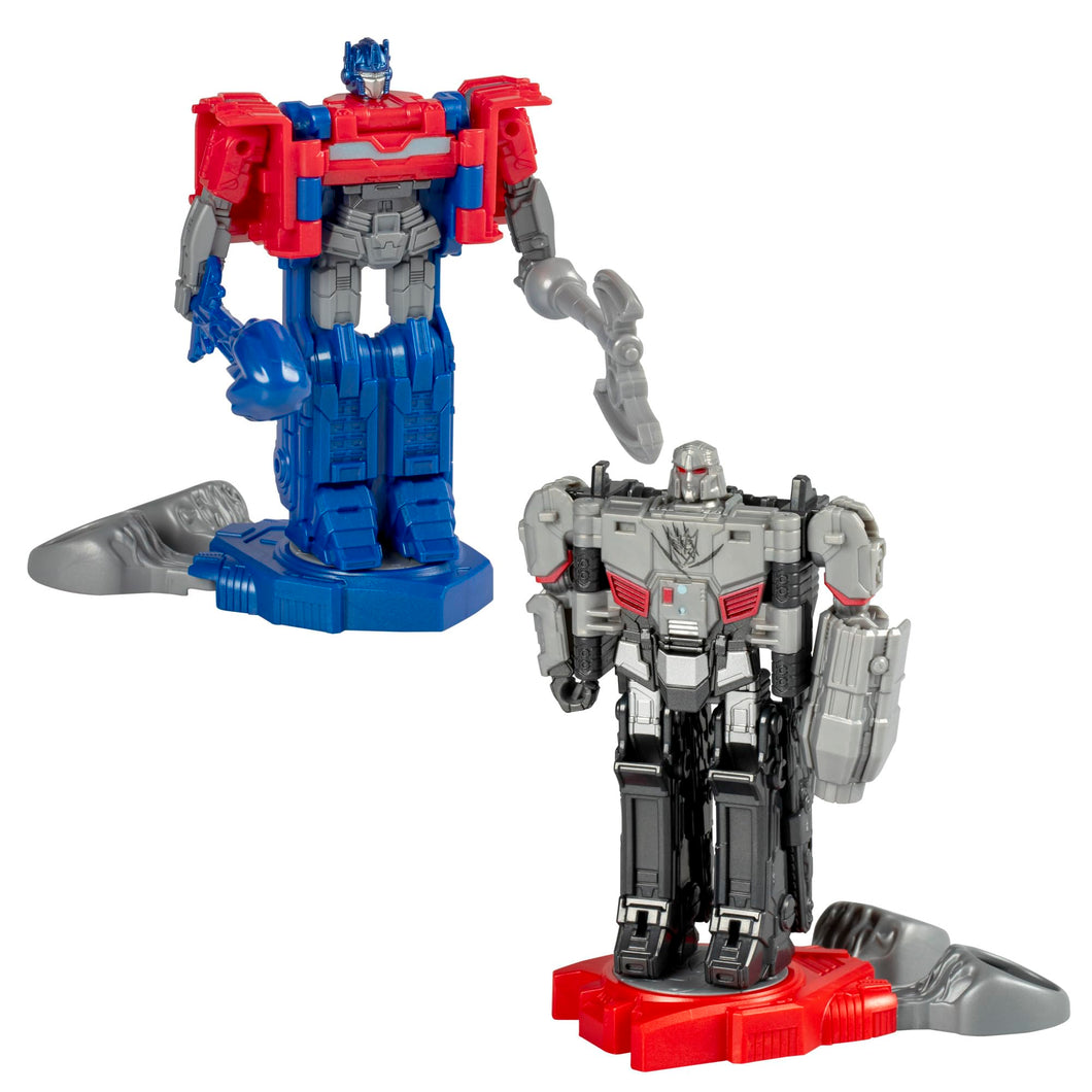 Transformers One Robot Battlers Action Figure 2-Pack, 4.5-Inch Optimus Prime (Orien Pax), 4.5-Inch Megatron (D-16), Interactive Toys for Boys and Girls Ages 6 and Up