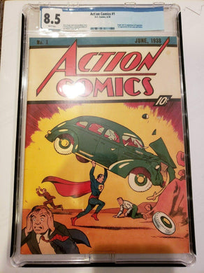 ACTION COMICS #1 JUNE 1938 Custom GRADED 8.5 REPRINT SUPERMAN 1ST APPEARANCE