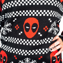 Deadpool Holiday Snowflakes Stripes Long Sleeve Ugly Christmas Sweater