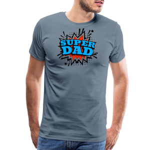 Dad Force One: Soaring in 'Super Dad' Style Men's Premium T-Shirt - steel blue