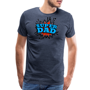 Dad Force One: Soaring in 'Super Dad' Style Men's Premium T-Shirt - heather blue