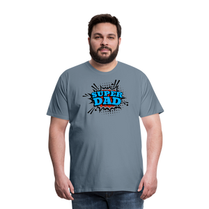 Defender of the Dad-verse: The 'Super Dad' Odyssey Tee Men's Premium T-Shirt - steel blue