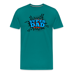 Defender of the Dad-verse: The 'Super Dad' Odyssey Tee Men's Premium T-Shirt - teal