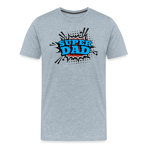 Defender of the Dad-verse: The 'Super Dad' Odyssey Tee Men's Premium T-Shirt - heather ice blue