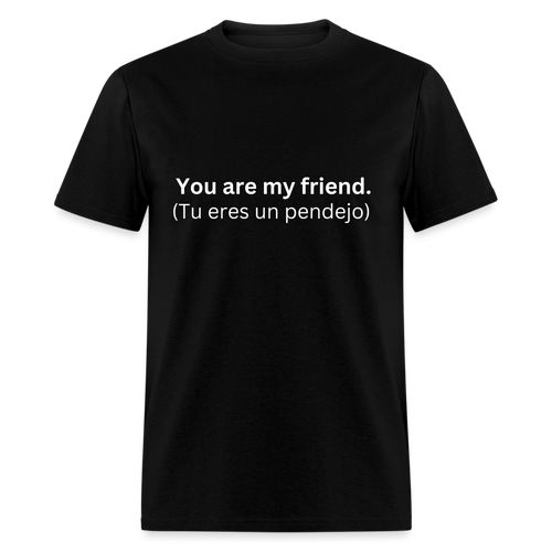 You Are My Friend (Tu eres un pendejo) Learn Spanish T-Shirt - black