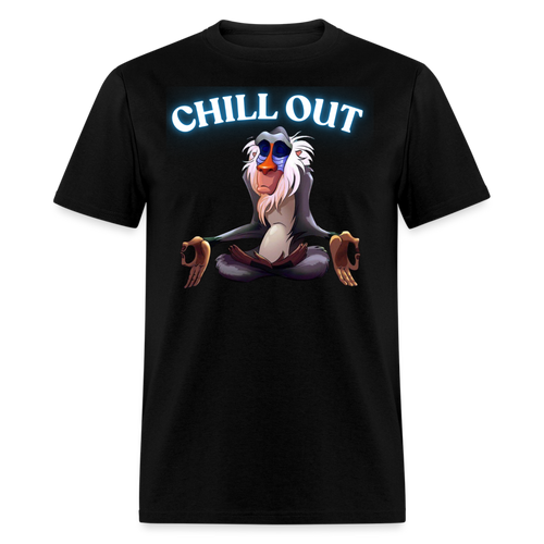Chill Out Meditation Graphic T-Shirt - Unisex Mindfulness and Relaxation Tee for Men and Women - black