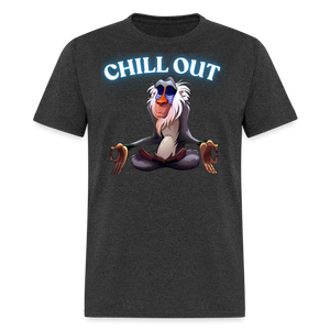 Chill Out Meditation Graphic T-Shirt - Unisex Mindfulness and Relaxation Tee for Men and Women - heather black