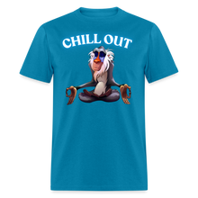 Chill Out Meditation Graphic T-Shirt - Unisex Mindfulness and Relaxation Tee for Men and Women - turquoise