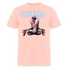 Chill Out Meditation Graphic T-Shirt - Unisex Mindfulness and Relaxation Tee for Men and Women - blush pink 