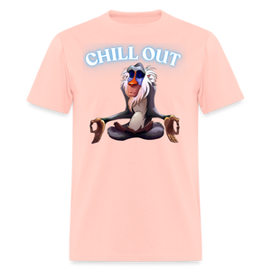 Chill Out Meditation Graphic T-Shirt - Unisex Mindfulness and Relaxation Tee for Men and Women - blush pink 