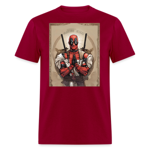 Deadpool Marvel Jesus T-Shirt - Funny Superhero Graphic Tee for Men and Women - dark red