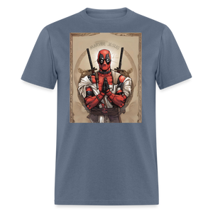 Deadpool Marvel Jesus T-Shirt - Funny Superhero Graphic Tee for Men and Women - denim