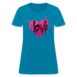 Women's Express Yourself 'LOVE' Shirt - turquoise