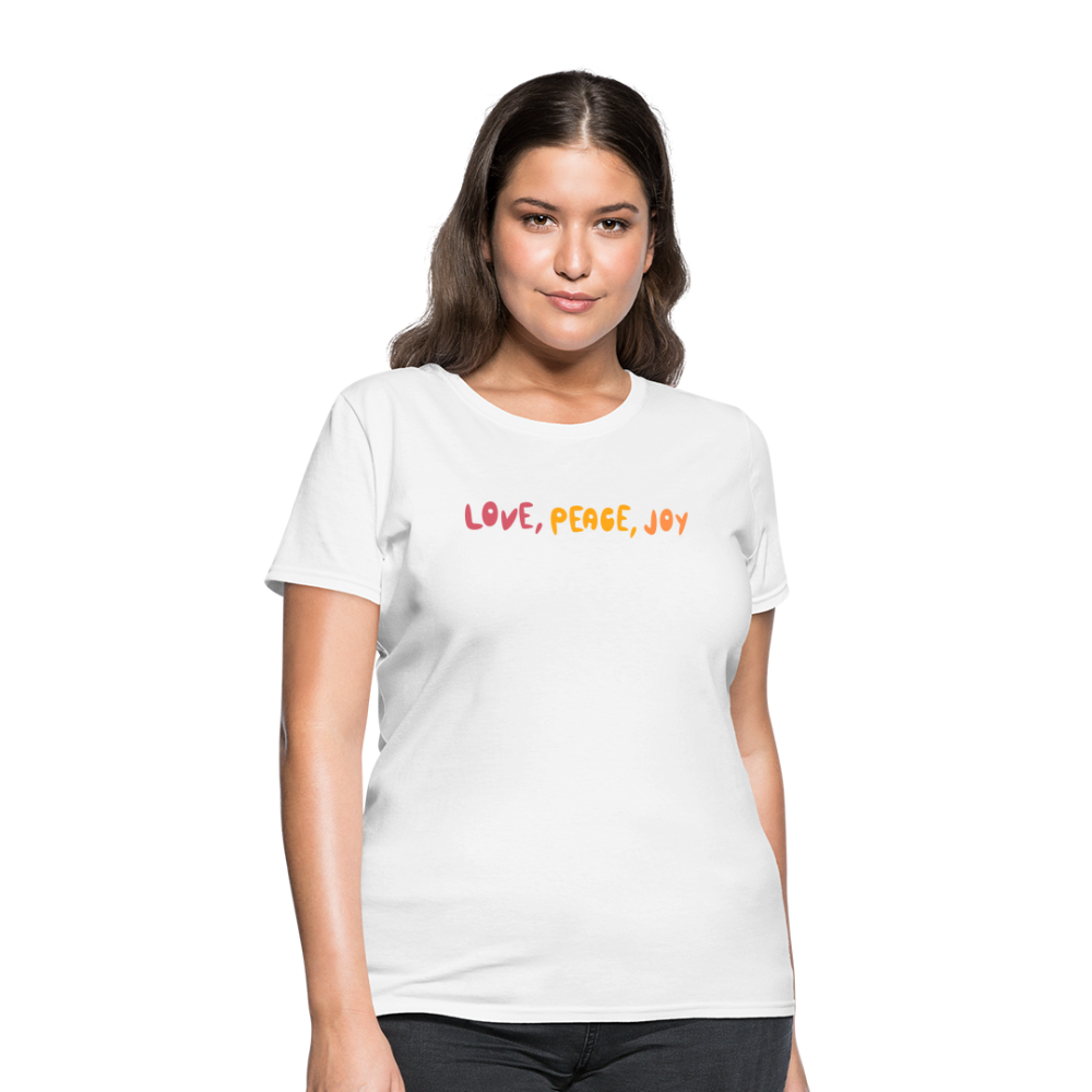 Love Peace Joy Women's T-Shirt - white