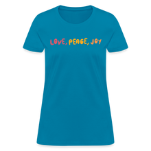 Love Peace Joy Women's T-Shirt - turquoise