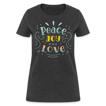 Peace Joy & Love Women's Graphic Tee - Soft, Comfortable & Trendy - heather black