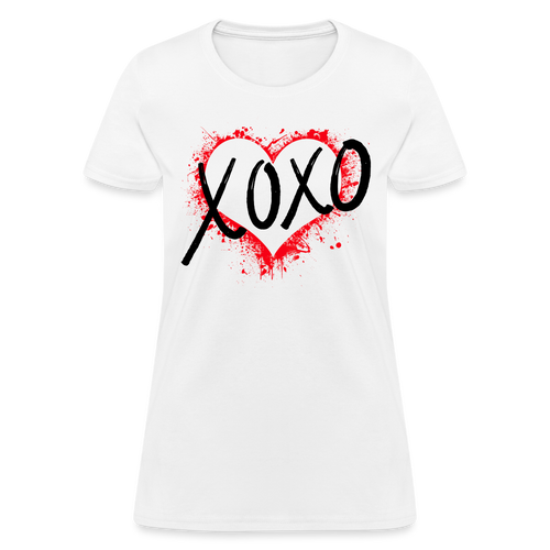 Women's XOXO Graphic Tee - Trendy & Comfortable - white