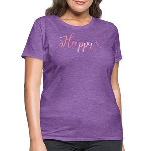 Happy T-Shirt | Spread Positivity - purple heather