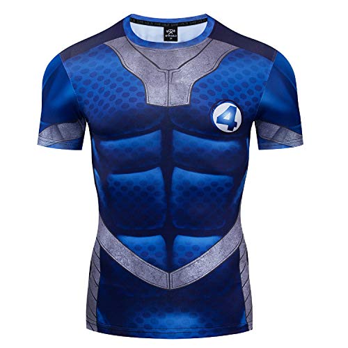Fantastic Hero Shirt Short Sleeve Casual and Sports Cosplay Cool 3D Printed Compression Shirt