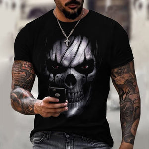 Men's Novelty Skull T-Shirt Muscle Short Sleeve Printed Short Sleeve Top