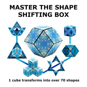 SHASHIBO Shape Shifting Box - Award-Winning, Patented Fidget Cube w/ 36 Rare Earth Magnets - Transforms Into Over 70 Shapes, Download Fun in Motion Toys Mobile App (Original Series - Blue Planet)