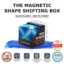 SHASHIBO Shape Shifting Box - Award-Winning, Patented Fidget Cube w/ 36 Rare Earth Magnets - Transforms Into Over 70 Shapes, Download Fun in Motion Toys Mobile App (Original Series - Blue Planet)