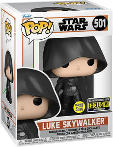 Star Wars: The Mandalorian - Luke Skywalker Glow-in-The-Dark Exclusive Funko Pop! (Bundled with Box Protector)